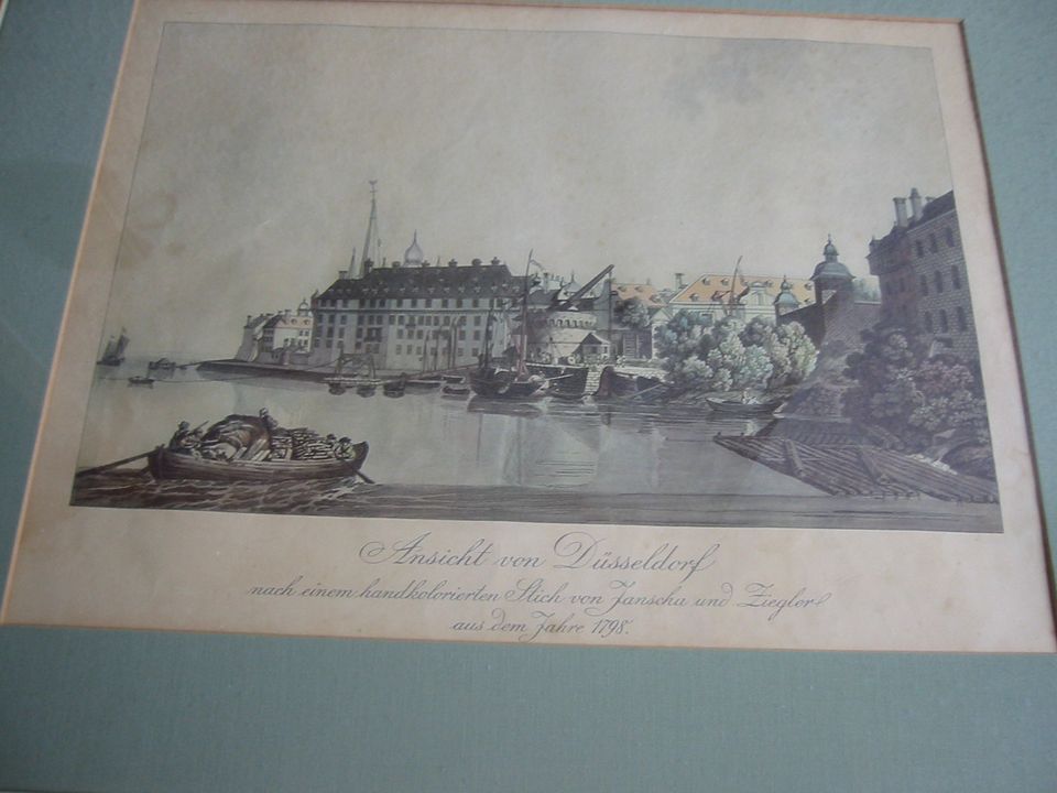 Bilder Handkolorierter Stich Düsseldorf aus dem Jahr 1798 in Gerolstein