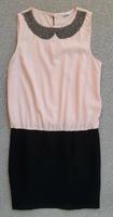Kurzes Kleid rosa-schwarz mit perlenbesticktem Kragen Bayern - Hof (Saale) Vorschau