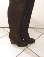 Overknee Stiefel braun Wildlederimitat Blockabsatz schokobraun Bochum - Bochum-Ost Vorschau