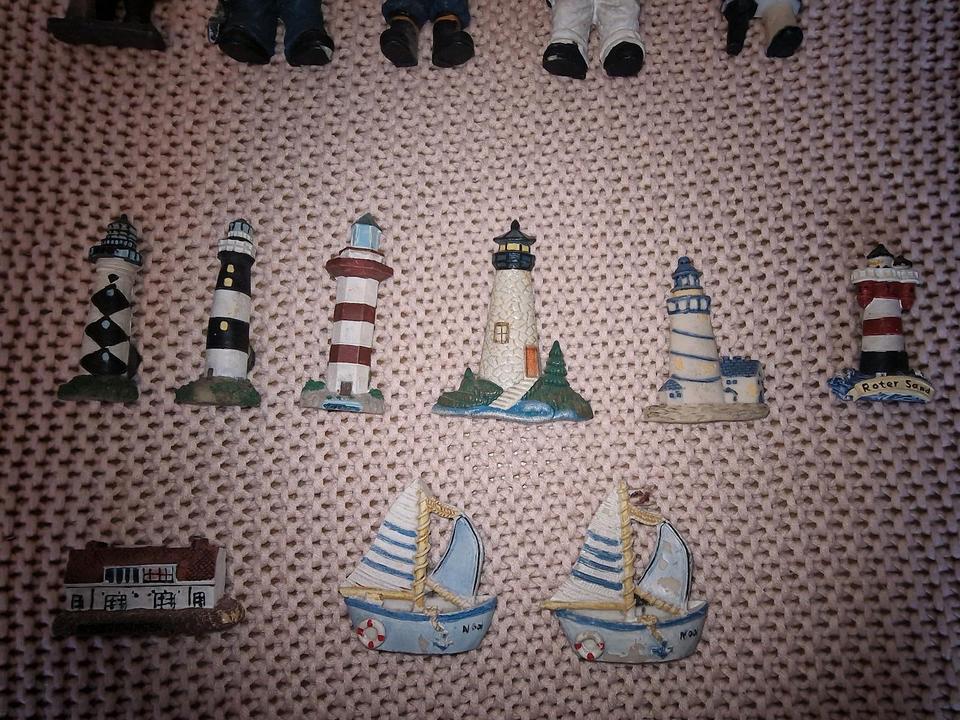 Magnete Magnetfiguren Leuchtturm Seemann Captain Segelboot in Upgant-Schott