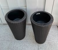 1=28€, 2=50€: Blumentopf 50cm polyrattan braun m Einsatz Hude (Oldenburg) - Nordenholz Vorschau