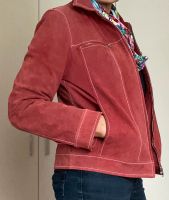 Jacke Lederjacke Jeansjacken-Stil Wildleder rot Damen Gr.40 Baden-Württemberg - Walldorf Vorschau