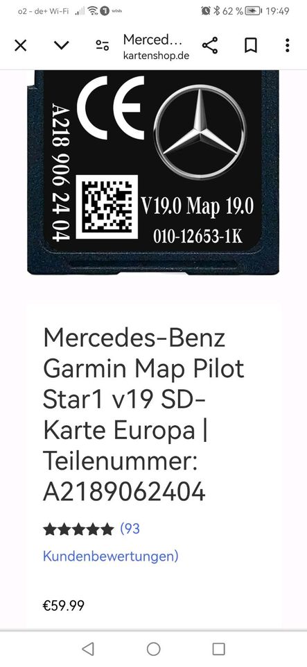 Sd card garmin map pilot Europa in Nürnberg (Mittelfr)