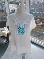 Damen Bluse, weiß/gruen, Gr XL, s.g.Zustand Baden-Württemberg - Obersulm Vorschau