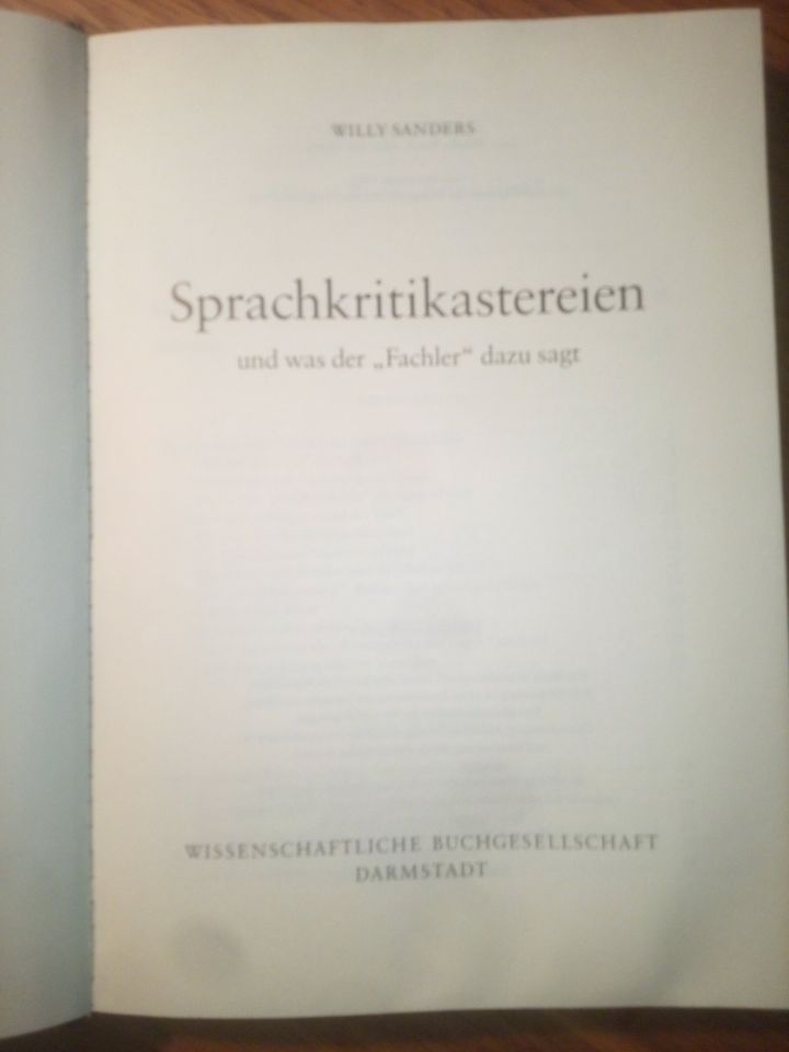 Sanders: Sprachkritikastereien und was der Fachler dazu sagt in Hamburg