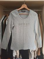 Guess Langarm Shirt L grau meliert Logo Bayern - Monheim Vorschau