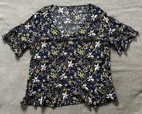 Bluse, schwarz mit Blumenmuster, Manguun Bayern - Günzburg Vorschau