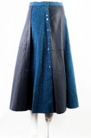 Vintage Jeansrock 40 M Denim Skirt Leder Patch Design 90s Fashion Düsseldorf - Stockum Vorschau