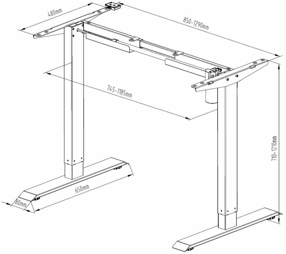 Schreibtisch höhenverstellbar Tischplatte 140x70cm schwarz 359€* in Herbertingen