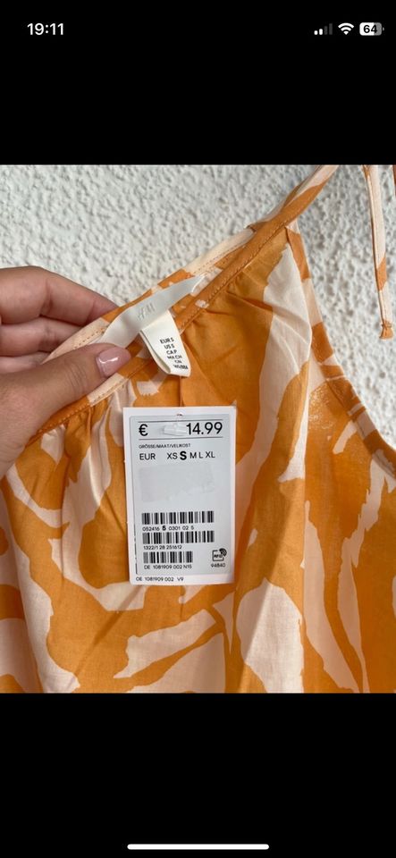 Leichtes weit fallendes H&M Strandkleid M/L gelb weiß Neu Etikett in Köln
