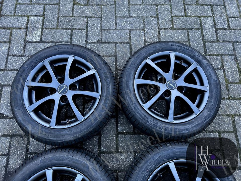 BORBET Alufelgen grau Sommerräder 4x100 ➡️ 185/55 R15 MICHELIN Sommerreifen ➡️ Hyundai Accent Getz i10 Kia Picanto JA Nissan Micra K12 K13 ➡️ Sommer Reifen Felgen ET35 in Bünde