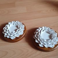 2 Teelichthalter Blüte, DM 10 cm, Holz/Kunststoff, rund, Neu Hessen - Bad Zwesten Vorschau