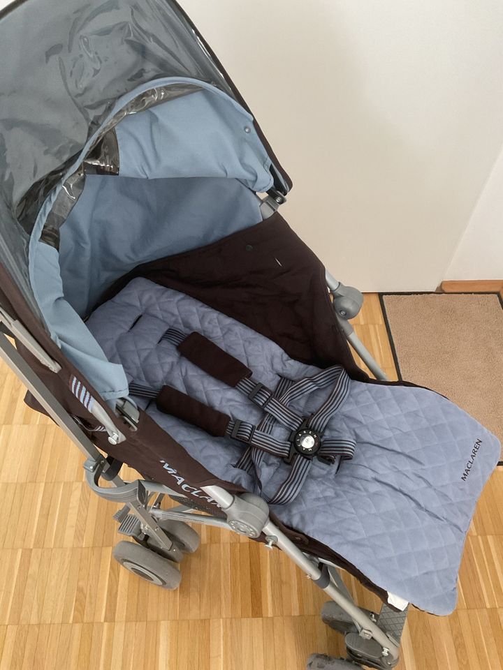 SET: Maclaren Buggy techno XLR mit Sonnenschutz Blau Braun in München