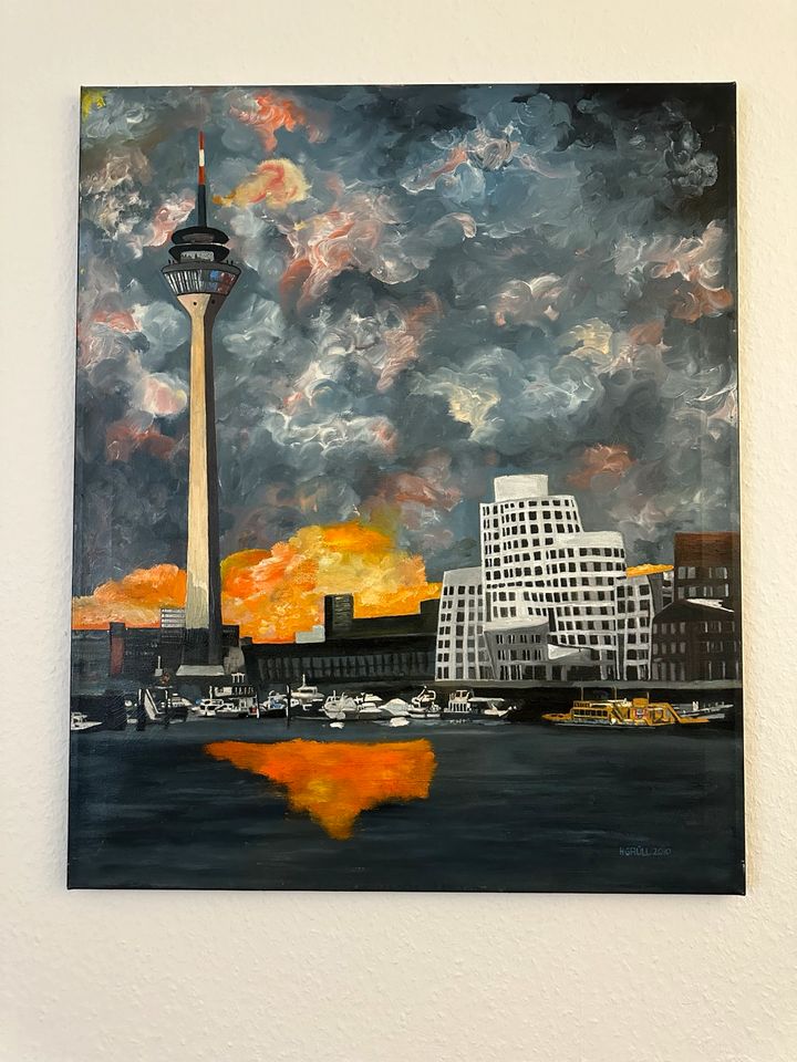 Gemälde Org. Heinz Grüll „ Düsseldorf Medienhafen“ in Duisburg