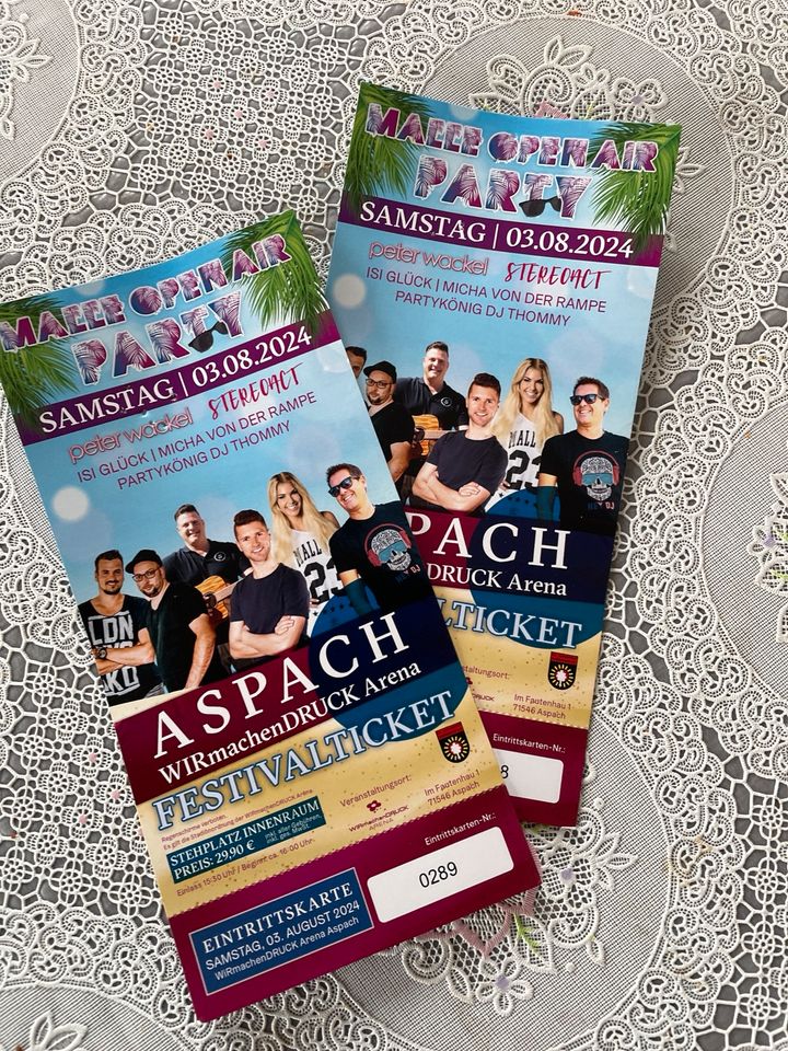 2 Karten , Festivalticket, Aspach,  MALLE, OPENAIR 29,90 in Leutenbach