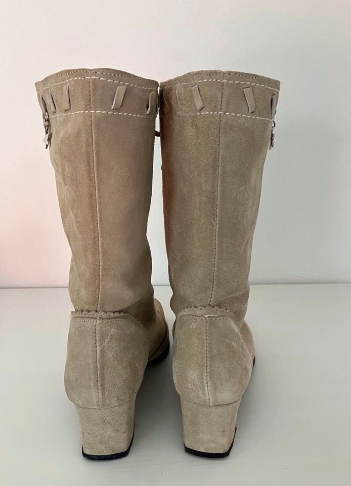 Trachtenstiefel Wildleder beige Gr.42-Stockerpoint Trachten in Asbach-Bäumenheim