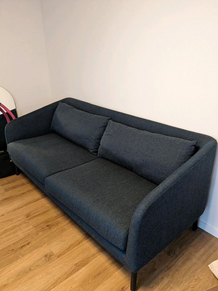 Designer Couch Sofa dunkel blau neuwertig in Krefeld