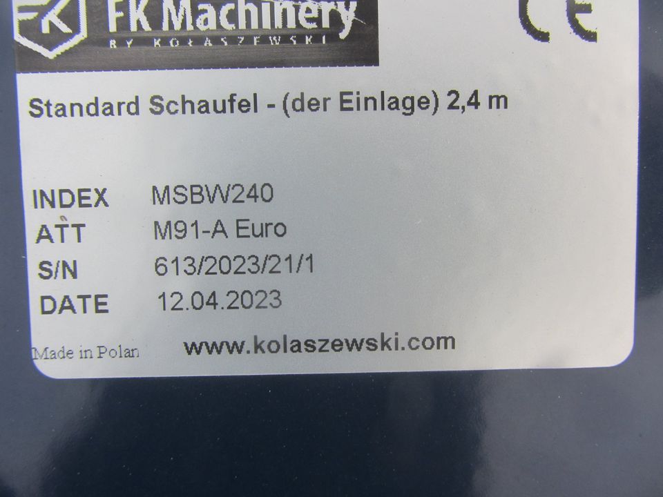 FK Machinery Standard-Schaufel MSBW240 Stoll Baas Alö in Much