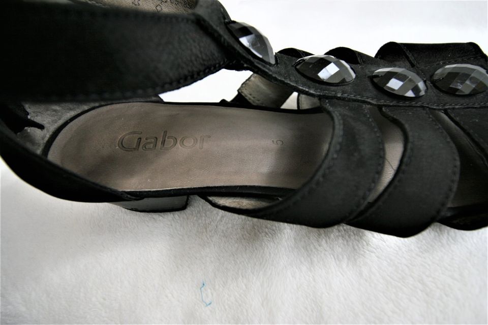 Sandalen Sommerschuhe Gabor Gr. 38 24,5cm schwarz in Theismühlen