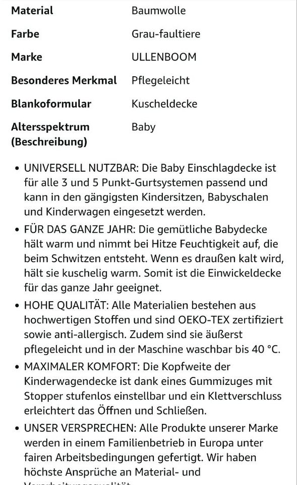 Einschlagdecke Kinderwagen, Babyschale, Kindersitz in Renchen