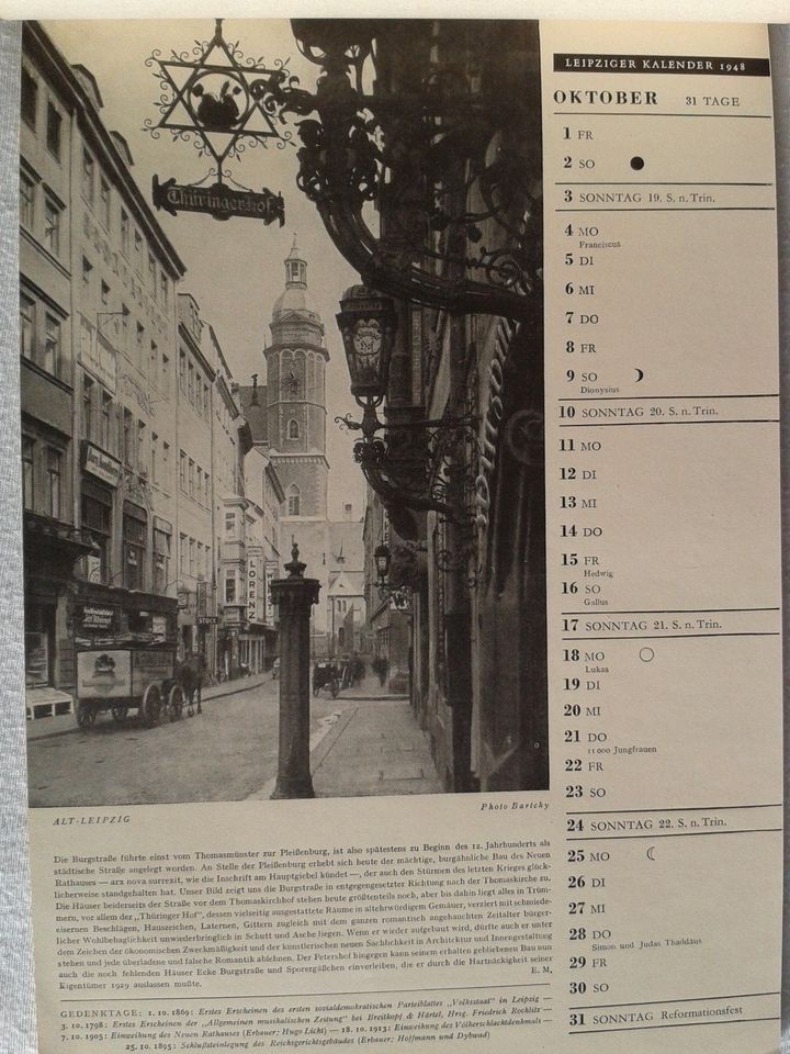 Original Leipziger Kalender  1948 in Pirmasens