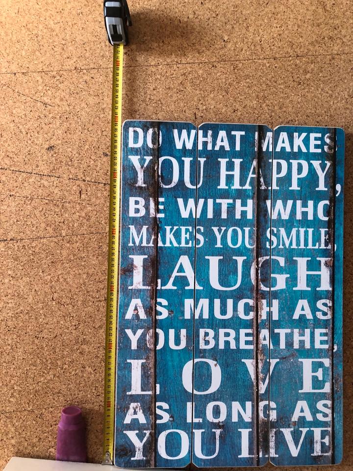 Deko Wandbild Holzbild mit Spruch ,,Do what makes you happy“ in Lippstadt