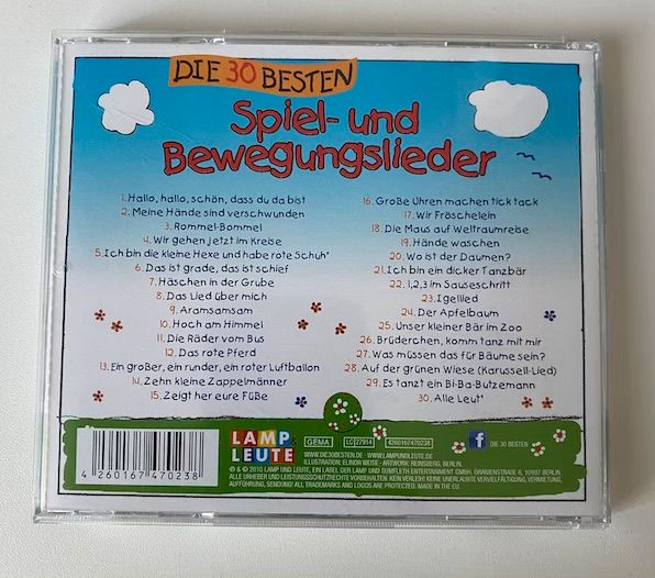 Audio CD "Die besten 30 Spiel- und Bewegungslieder" in Geilenkirchen