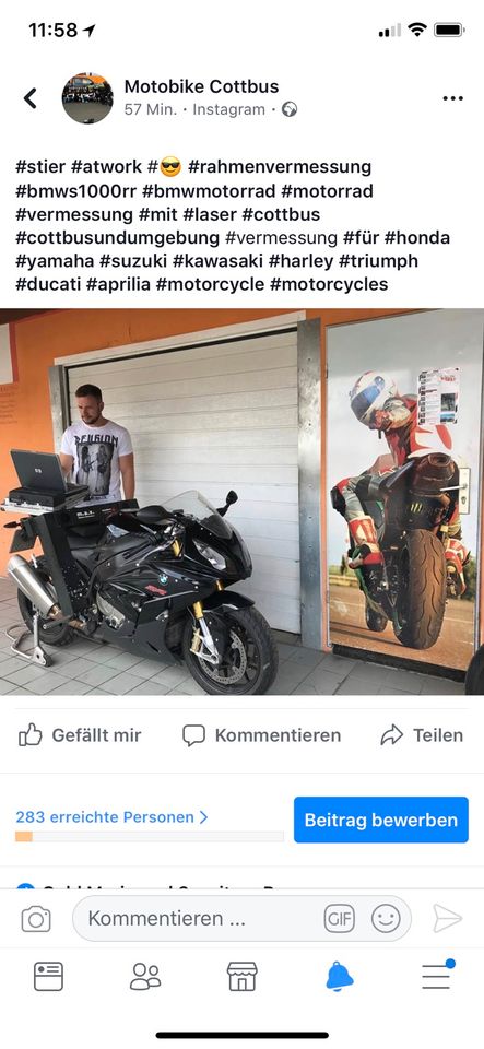 MOTORRAD LASER RAHMENVERMESSUNG in Cottbus