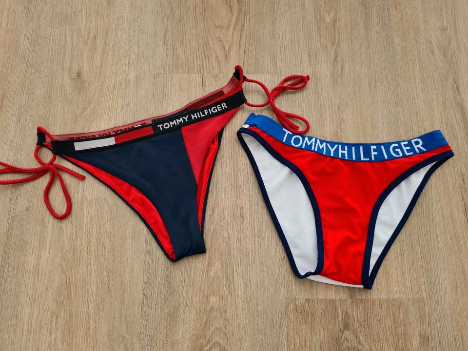 Tommy Hilfiger Bikini Hosen Badehosen S 36 Damen rot blau weiß in Bergisch Gladbach