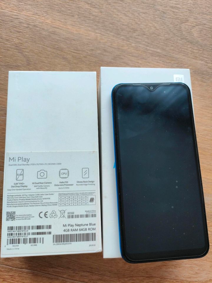 Xiaomi Mi Play 4GB 64GB Neptune Blue in Tapfheim