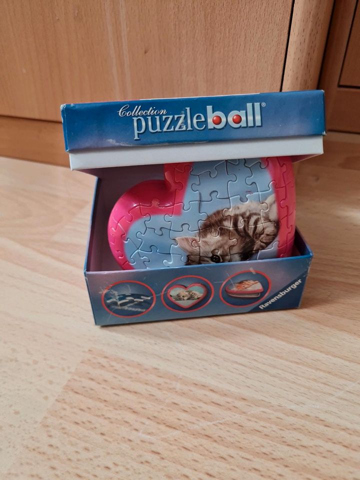 Ostergeschenk - Puzzleball - Herz - Katze in Eisingen