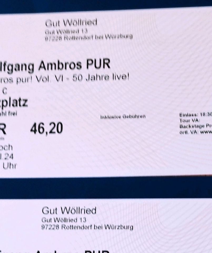Tickets Wolfgang Ambros in Rosenberg (Baden)