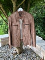 Lederjacke Bikerjacke 46 grau beige München - Allach-Untermenzing Vorschau
