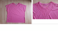 WIE NEU* T-Shirt mit Spitze Top pink rosa Damen 46 48 XXL 3XL Bayern - Bad Kissingen Vorschau
