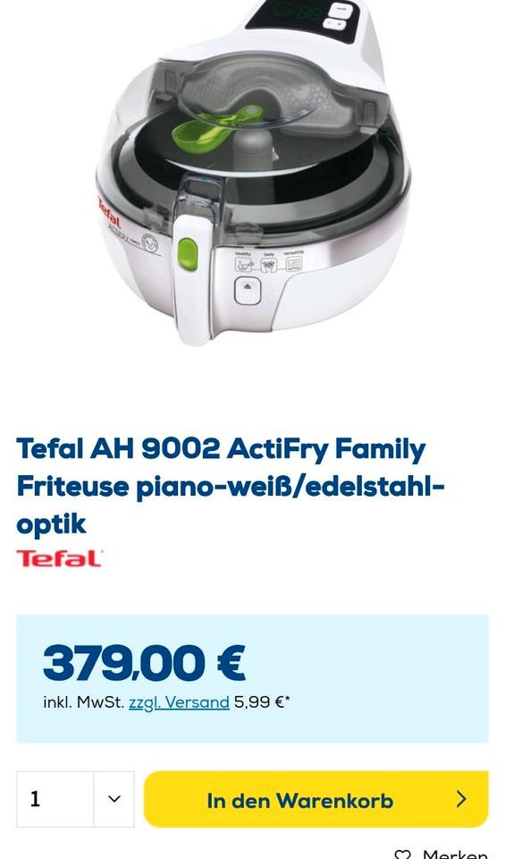 TEFAL ActiFry Family AH9002 Heißluftfritteuse / Fritteuse / 1,5kg in Nürnberg (Mittelfr)