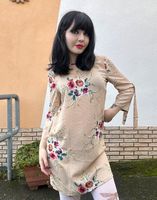 3/4 arm blumen midi kleid floral print muster goth rave feier 00s Hessen - Friedberg (Hessen) Vorschau