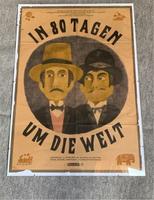 Altes Film Plakat in 80 Tagen um die Welt im Rahmen 1957 Bild Sachsen - Kirchberg Vorschau