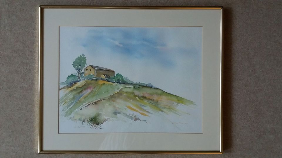 6 grosse original Aquarelle signiert Passepartout s.hochwertig in Torgau