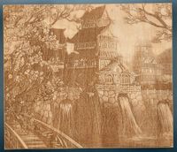 Bild China Haus Handarbeit Lasergravur 19 x 16,5 cm Bayern - Bruckberg bei Landshut Vorschau