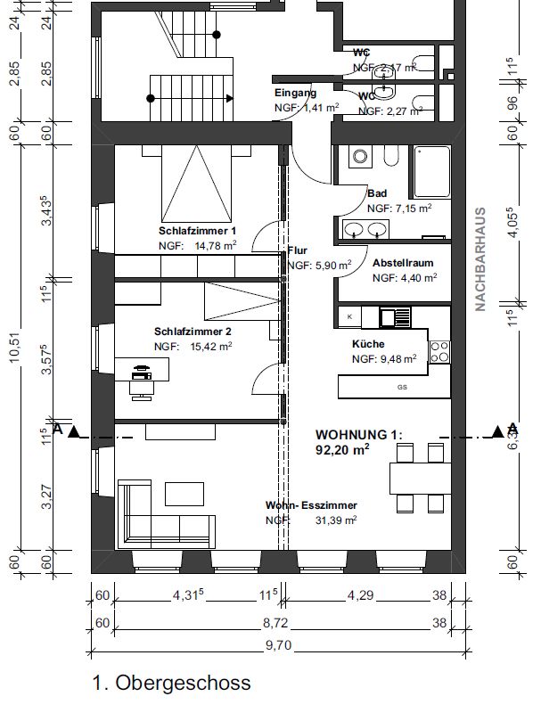 Erstbezug nach Sanierung: 3-Zi.-Whg. ggü. Ludwigsplatz/Riedergarten zu vermieten! in Rosenheim