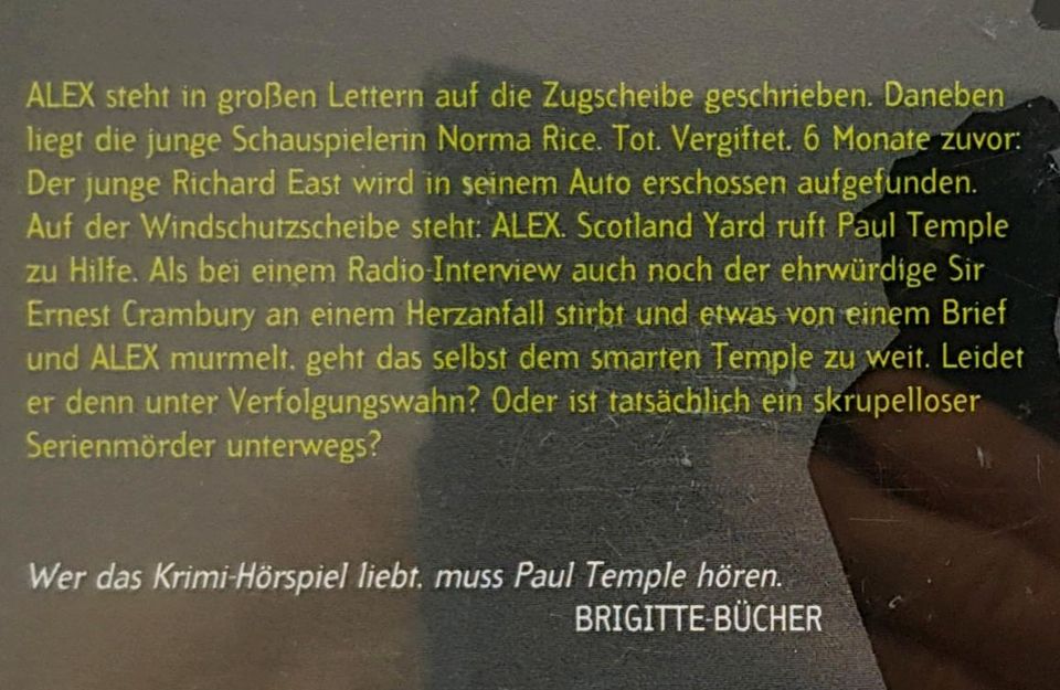 Paul Temple und der Fall Alex CDs Francis Durbridge Hörbuch in Mettmann