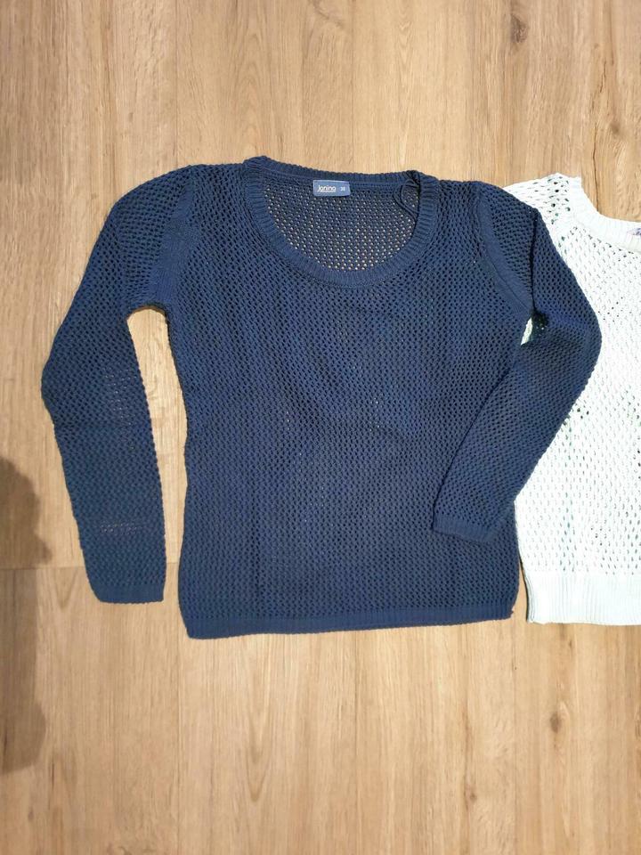 Pullover Lochmuster 36 S neuwertig blau mintgrün rosa/pink in Neunburg