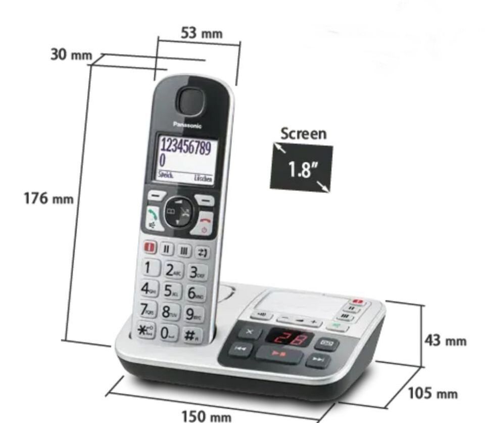 Panasonic Senioren-Telefon mit Anrufbeantworter KX-TGE520 in Groß Sarau