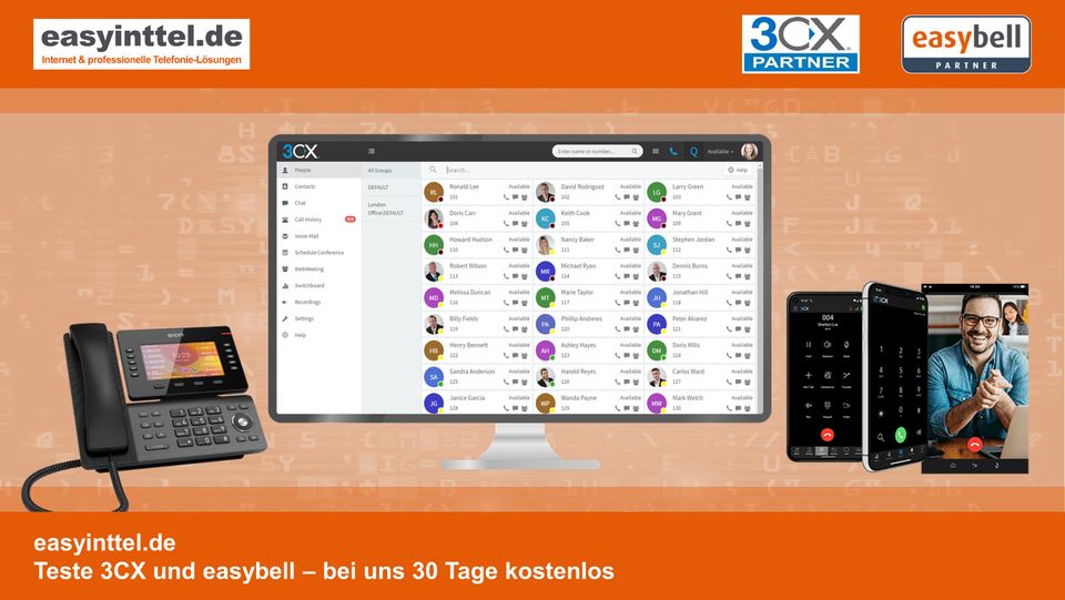 3CX Telefonanlage 30 Tage lang testen mit Abbildung eines UseCase in München