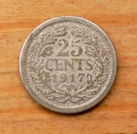 Niederlande: 25 Cents 1917 Silber Niedersachsen - Bippen Vorschau