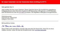 Deutsche Bahn Gutschein 206,80 Euro Hessen - Wetzlar Vorschau