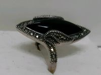 Schöne silber ring 925er mit Onyx und Markasiten stein Wandsbek - Steilshoop Vorschau