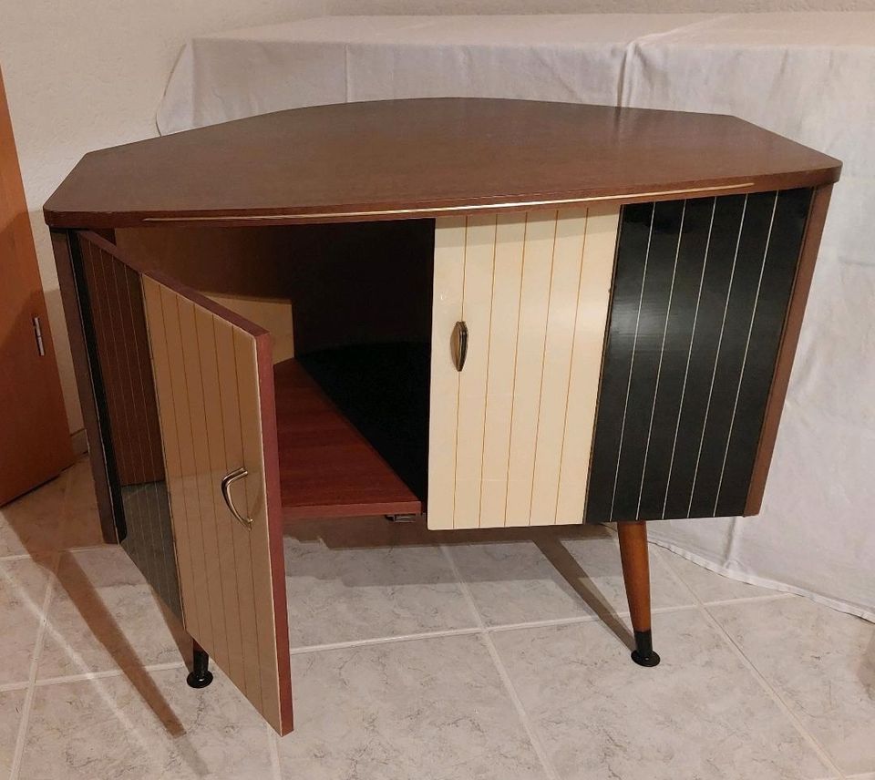 Rockabilly  Eckkommode  Eckschrank 50/60er Midcentury TV Schrank in Oberzent