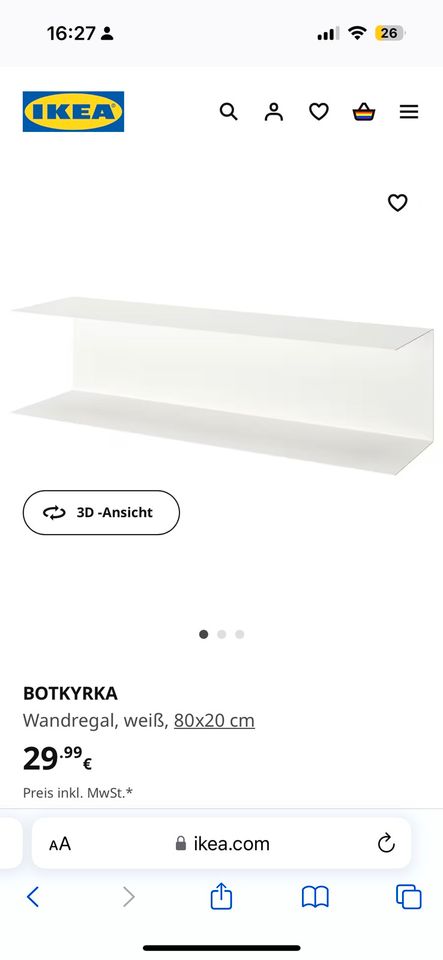 2x Ikea Wandregal aus Metall BOTKYRKA in Groß Teetzleben