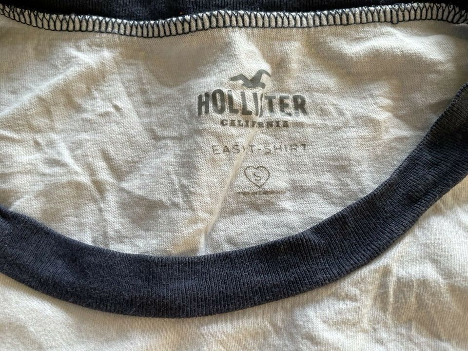 HOLLISTER Damen T-Shirt S Baumwolle blau weiß TOP in Hemmingen